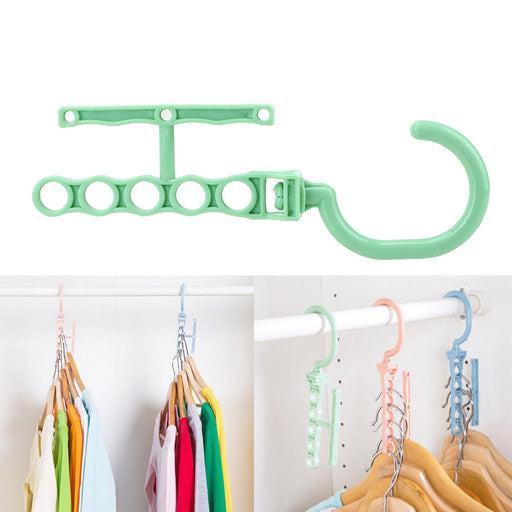 Laundry Dry Rack Clothes Hanger Wardrobe Organization Windproof Home Storage Household Buckle Anti-Slip Multilayer