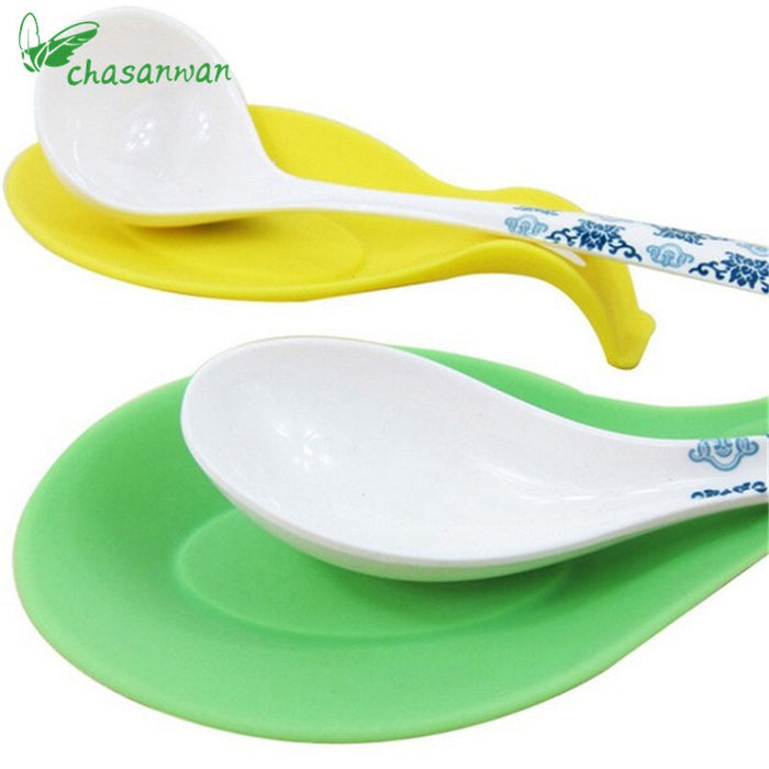 1Pc Kitchen Accessories Small Silicone Spoon Mat,Spatula European Style Spoon Pad for Kitchen Gadget Kitchen Goods Kitchen Tools