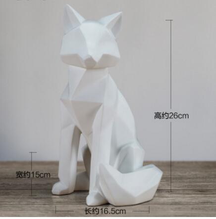 White Abstract Fox Sculpture