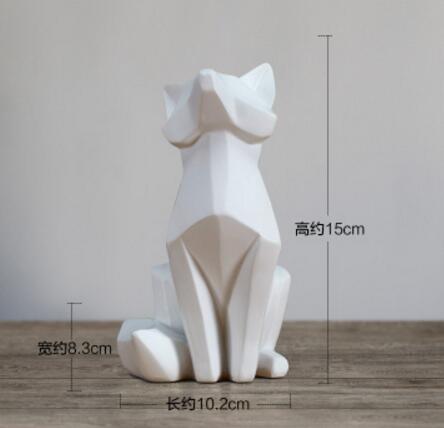 White Abstract Fox Sculpture