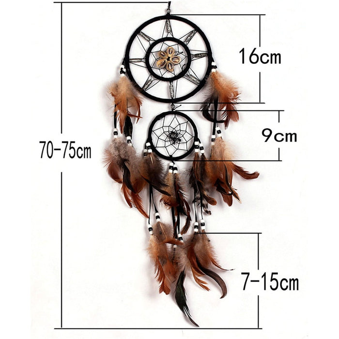 Feather Crafts Dream Catcher Brown Wind Chimes