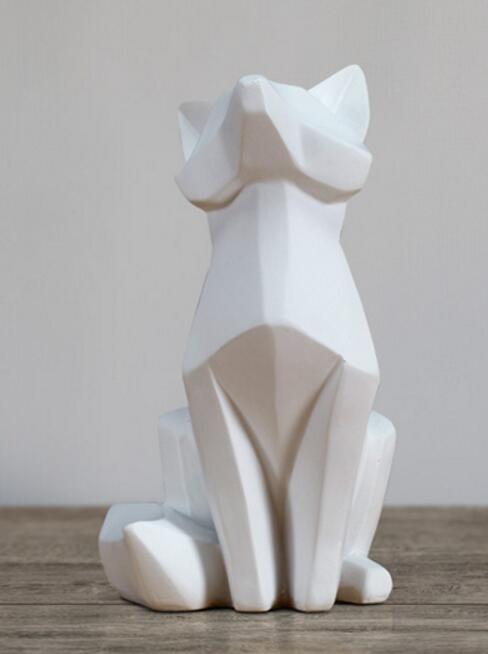 simple white abstract fox sculpture