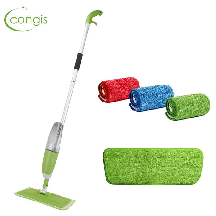 Congis Spray Mop +3 PCS Cleaning Cloth Head Combination Wooden Floor Ceramic Tile Automatic Mop Dry Home Cleaning Tools