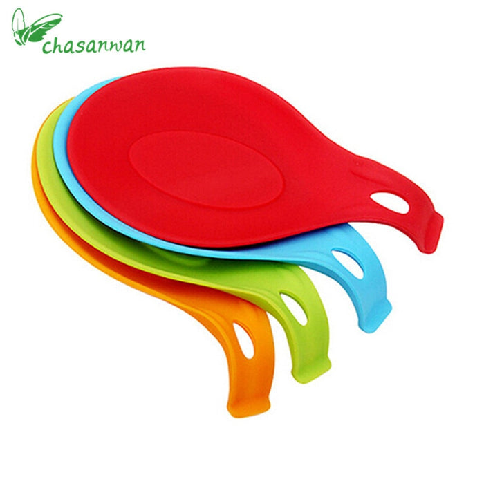1Pc Kitchen Accessories Small Silicone Spoon Mat,Spatula European Style Spoon Pad for Kitchen Gadget Kitchen Goods Kitchen Tools