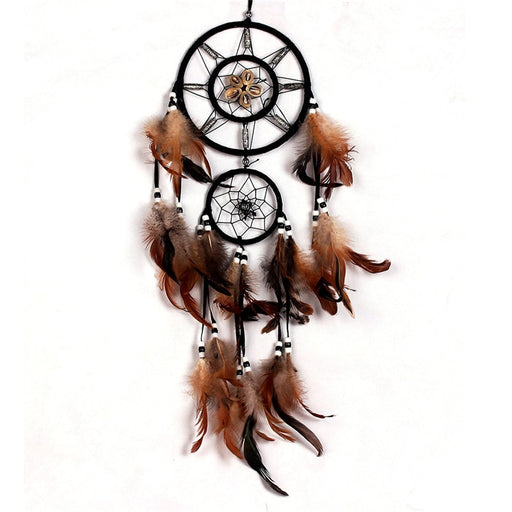 Feather Crafts Dream Catcher Brown Wind Chimes