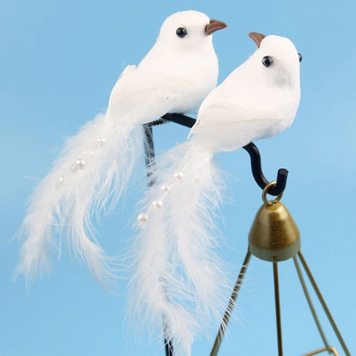 Fake Dove White Artificial Foam Feathers
