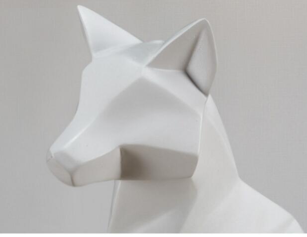 simple white abstract fox sculpture
