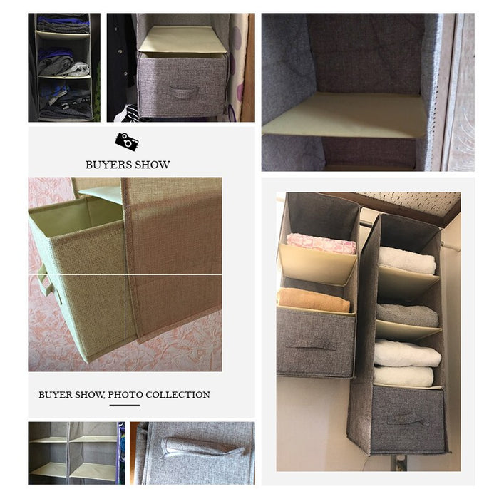 Cotton Closet Wardrobe Cabinet Organizer Hanging Pocket Drawer Clothes Storage Clothing Home Organization Accessories Supplies